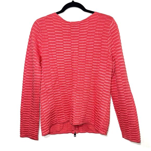 Emporio Armani Zip Up Cardigan Sweater Blazer - Coral 44/12 - Picture 2 of 8